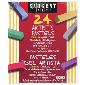 24Ct Assorted Color Artists Chalk Pastels Lift Lid Box By Sargent Art