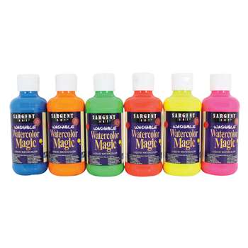 Washable Watercolor Magic Fluorescent, 6 Colors By Sargent Art