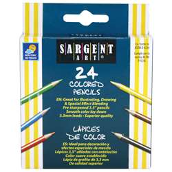 Sargent Art Half-Sized Colored Pencils 24 Color Set By Sargent Art