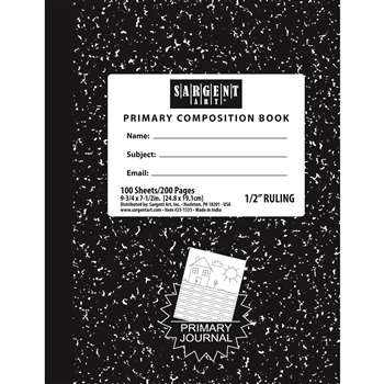 100 Sheets Hard Cover Primary Ruled Composition Notebook By Sargent Art