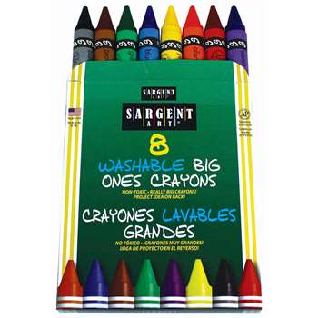 8Ct Washable Crayon Big Ones Peggable Box, SAR350542