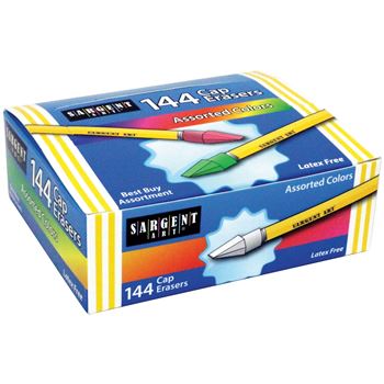 144CT ASST COLORS CAP ERASER - SAR360008