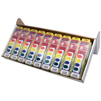 36Ct Art Time Watercolor Classpack 8 Color Sets W/ Brushes By Sargent Art