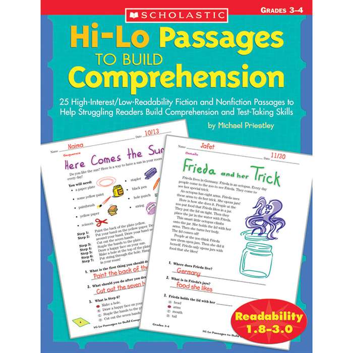 Hi-Lo Passages To Build Gr 3-4 Comprehension By Scholastic Books Trade