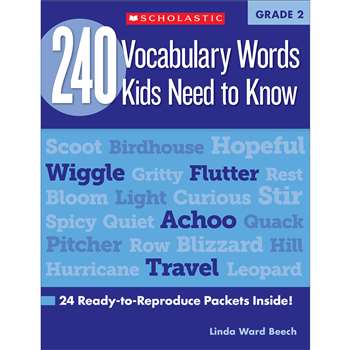 240 Vocabulary Words Kids Need To Know Gr 2 By Scholastic Books Trade