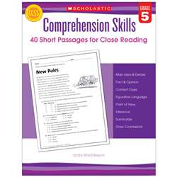Comprehension Skills Gr 5 40 Short Passages For Close Reading By Scholastic Books Trade
