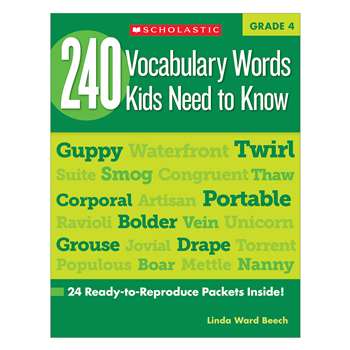 240 Vocabulary Words Kids Need To Know Gr 4 By Scholastic Books Trade