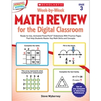 Week By Week Gr 3 Math Review For The Digital Clas, SC-577340