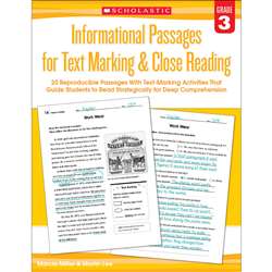 Gr 3 Informational Passages For Text Marking & Clo, SC-579379