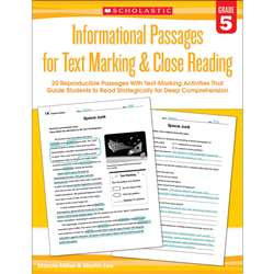 Gr 5 Informational Passages For Text Marking & Clo, SC-579381
