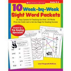 10 Week By Week Sight Word Packets By Scholastic Books Trade