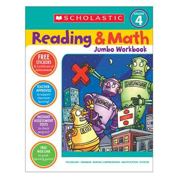 Reading & Math Jumbo Workbk Grade 4, SC-978603
