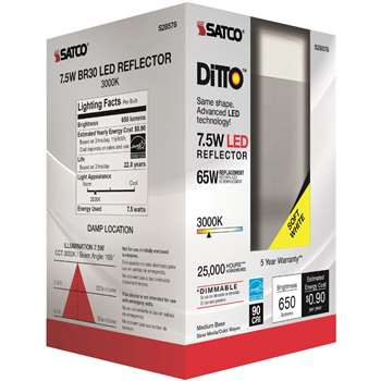 Satco 7.5W BR30 LED Bulb - SDNS28578