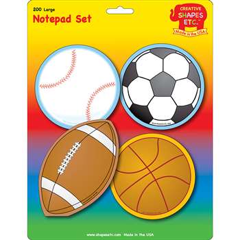 Creative Shapes Notepad Sports Set Large By Creative Shapes Etc