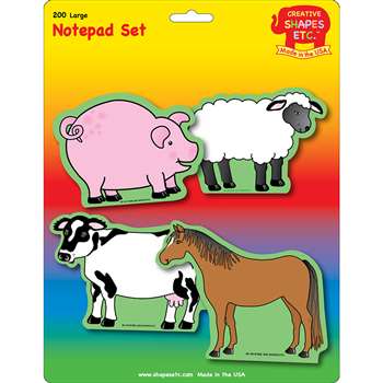 Creative Shapes Notepad Farm Animals Set Large By Creative Shapes Etc