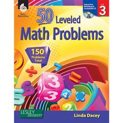 52 Leveled Math Problems Level 3 W/ Cd By Shell Education