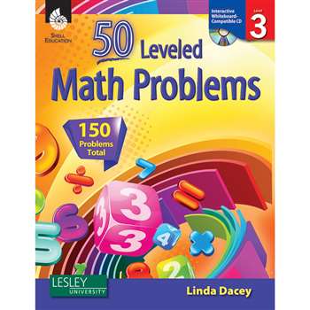 52 Leveled Math Problems Level 3 W/ Cd By Shell Education
