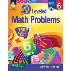 55 Leveled Math Problems Level 6 W/ Cd By Shell Education
