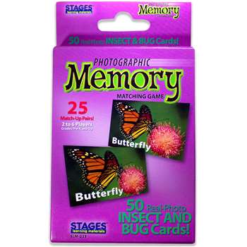 Insects & Bugs Photographic Memory Matching Game By Stages Learning Materials