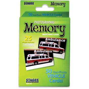 Vehicles Photographic Memory Matching Game, SLM228