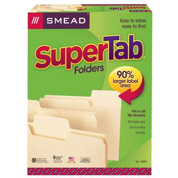 Smead Supertab 100Bx Letter Size Folders Manila, SMD10301