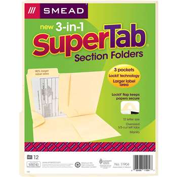 Smead 3N1 Supertab Section Manila Folder (3 Pk), SMD11904BN