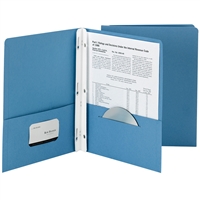 Smead 25Ct Sky Blue Two Pocket Folders With Fasten, SMD88021