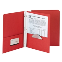 Smead 25Ct Red Two Pocket Folders With Fasteners, SMD88024