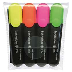 Schneider Job Highlighters Chisel Tip 4 Color Asst, STW01500