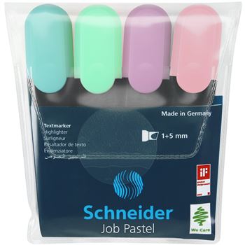 Schndr Job Highlighters Pastel 4Pk Chisel Tip, STW115098