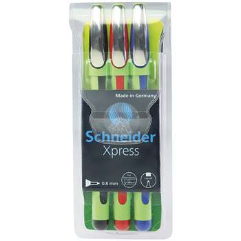 Schneider 3Pk Assorted Xpress Fineliner Fiber Tip Pen By Stride