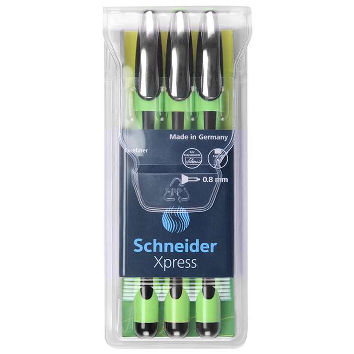 Schneider Xpress Fineliner Blk 3Pk Pens, STW190094