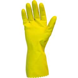 Safety Zone Yellow Flock Lined Latex Gloves - SZNGRFYLG1S