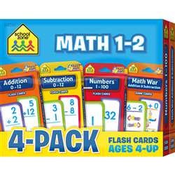 Math 1-2 Flash Cards 4 Pack, SZP04046