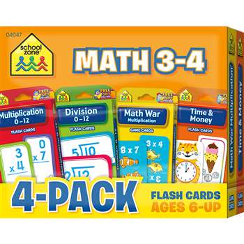 Math 3-4 Flash Cards 4 Pack, SZP04047