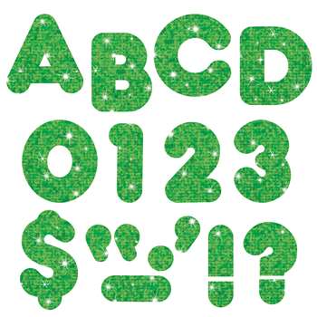 Ready Letters 4 Casual Green Sparkle By Trend Enterprises