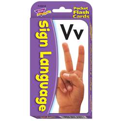 Pocket Flash Cards Sign Language 56-Pk 3X5 Two-Sided Cards By Trend Enterprises