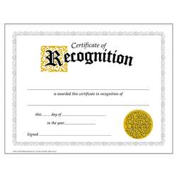 Certificate Of Recognition 30/Pk Classic 8-1/2 X 11 By Trend Enterprises