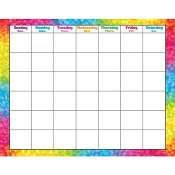 Colorful Brush Strokes Monthly Wipe Off Calendar By Trend Enterprises