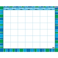Stripe-Tacular Cool Blue Wipe Off Calendar Monthly, T-27025
