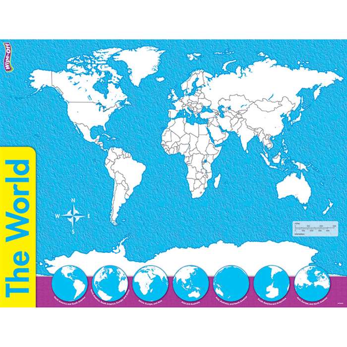 The World Wipe Off Map 17X22 By Trend Enterprises