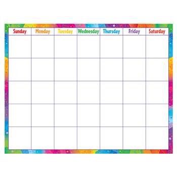Color Splash Wipe Off Calendar Monthly, T-27801B