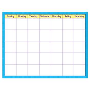 Blue Check Wipe Off Calendar Monthly, T-27802B