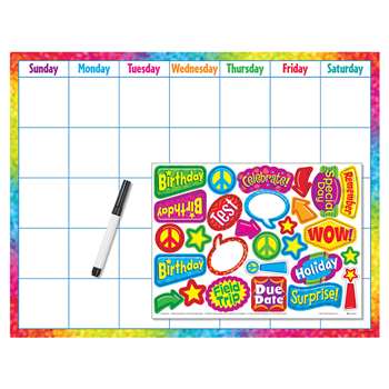 Colorful Brush Strokes Calendar Wipe Off Kit By Trend Enterprises