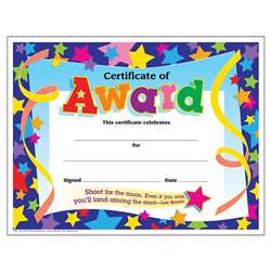 Certificate Of Award Stars 30/Pk 8-1/2 X 11 By Trend Enterprises