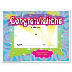 Certificate Congratulations 30/Pk Spirals 8-1/2 X 11 By Trend Enterprises