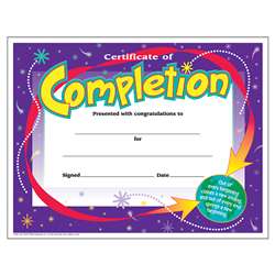 Certificate Of Completion By Trend Enterprises