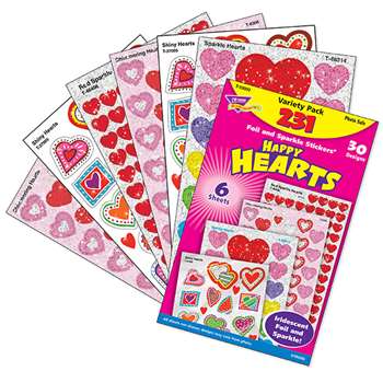 Happy Hearts Variety Pk Mixed Sticker Variety Pks By Trend Enterprises