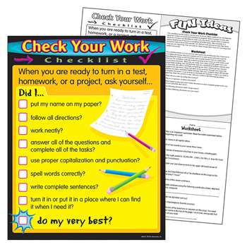 Chart Check Your Work By Trend Enterprises