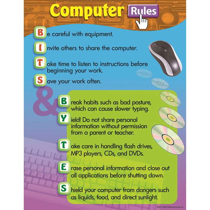 Chart Computer Rules By Trend Enterprises